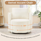 Fauteuil pivotant à 360°, fauteuil d'appoint tonneau de 29,9 pouces, fauteuil-canapé pivotant rembourré au design incurvé