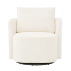 Fauteuil pivotant à 360°, fauteuil d'appoint tonneau de 29,9 pouces, fauteuil-canapé pivotant rembourré au design incurvé