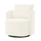 Fauteuil pivotant à 360°, fauteuil d'appoint tonneau de 29,9 pouces, fauteuil-canapé pivotant rembourré au design incurvé