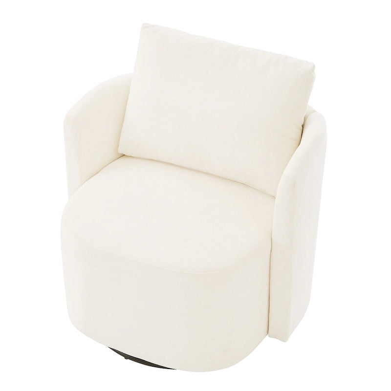 Fauteuil pivotant à 360°, fauteuil d'appoint tonneau de 29,9 pouces, fauteuil-canapé pivotant rembourré au design incurvé