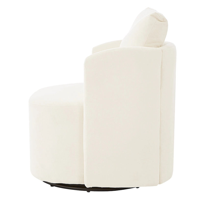 Fauteuil pivotant à 360°, fauteuil d'appoint tonneau de 29,9 pouces, fauteuil-canapé pivotant rembourré au design incurvé