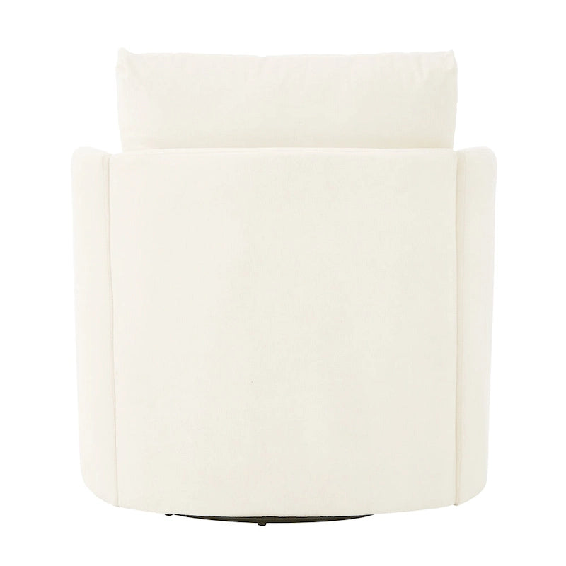 Fauteuil pivotant à 360°, fauteuil d'appoint tonneau de 29,9 pouces, fauteuil-canapé pivotant rembourré au design incurvé