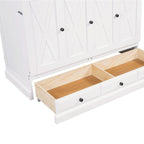 Lit escamotable de style campagnard, commode cubique convertible gain de place avec grands tiroirs et station de recharge, lit plateforme pliable