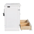 Lit escamotable de style campagnard, commode cubique convertible gain de place avec grands tiroirs et station de recharge, lit plateforme pliable