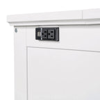 Lit escamotable de style campagnard, commode cubique convertible gain de place avec grands tiroirs et station de recharge, lit plateforme pliable