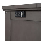 Lit escamotable de style campagnard, commode cubique convertible gain de place avec grands tiroirs et station de recharge, lit plateforme pliable