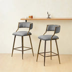 Tabourets de bar de hauteur comptoir en velours côtelé pour îlot de cuisine (lot de 2)