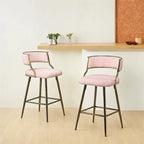 Tabourets de bar de hauteur comptoir en velours côtelé pour îlot de cuisine (lot de 2)
