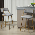 Tabourets de bar de hauteur comptoir en velours côtelé pour îlot de cuisine (lot de 2)
