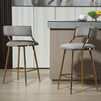 Tabourets de bar de hauteur comptoir en velours côtelé pour îlot de cuisine (lot de 2)