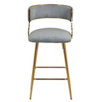 Tabourets de bar de hauteur comptoir en velours côtelé pour îlot de cuisine (lot de 2)