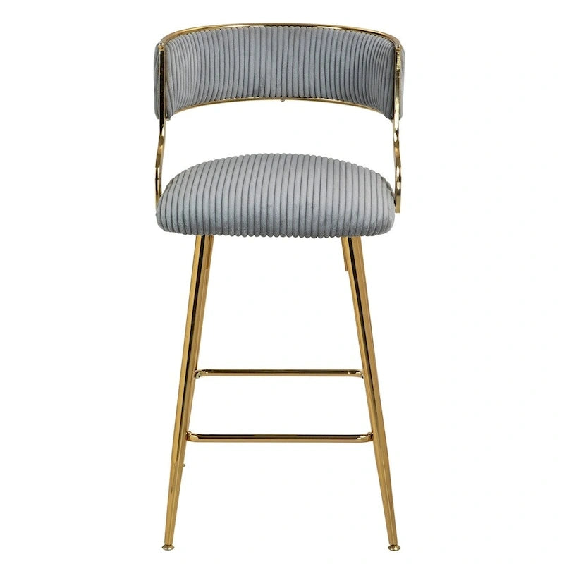 Tabourets de bar de hauteur comptoir en velours côtelé pour îlot de cuisine (lot de 2)