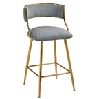 Tabourets de bar de hauteur comptoir en velours côtelé pour îlot de cuisine (lot de 2)