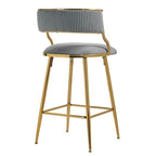 Tabourets de bar de hauteur comptoir en velours côtelé pour îlot de cuisine (lot de 2)