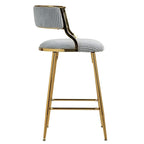 Tabourets de bar de hauteur comptoir en velours côtelé pour îlot de cuisine (lot de 2)