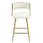 Tabourets de bar de hauteur comptoir en velours côtelé pour îlot de cuisine (lot de 2)