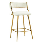 Tabourets de bar de hauteur comptoir en velours côtelé pour îlot de cuisine (lot de 2)