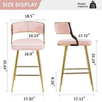 Tabourets de bar de hauteur comptoir en velours côtelé pour îlot de cuisine (lot de 2)