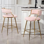 Tabourets de bar de hauteur comptoir en velours côtelé pour îlot de cuisine (lot de 2)