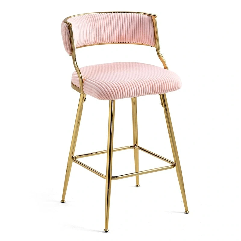 Tabourets de bar de hauteur comptoir en velours côtelé pour îlot de cuisine (lot de 2)