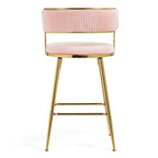Tabourets de bar de hauteur comptoir en velours côtelé pour îlot de cuisine (lot de 2)