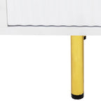 Meuble TV moderne blanc chaud avec 2 placards de rangement et 2 tiroirs à fermeture douce pour appartements et salons
