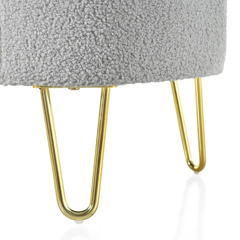 Banc de rangement ovale pour salon, chambre, bout de lit