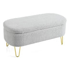 Banc de rangement ovale pour salon, chambre, bout de lit