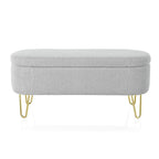 Banc de rangement ovale pour salon, chambre, bout de lit