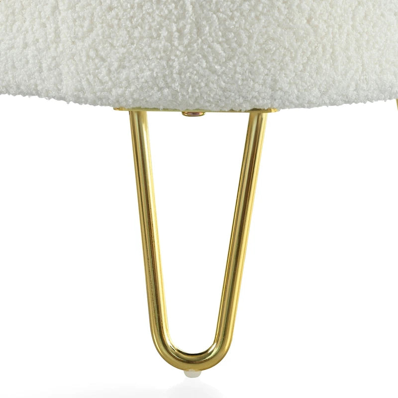 Banc de rangement ovale pour salon, chambre, bout de lit