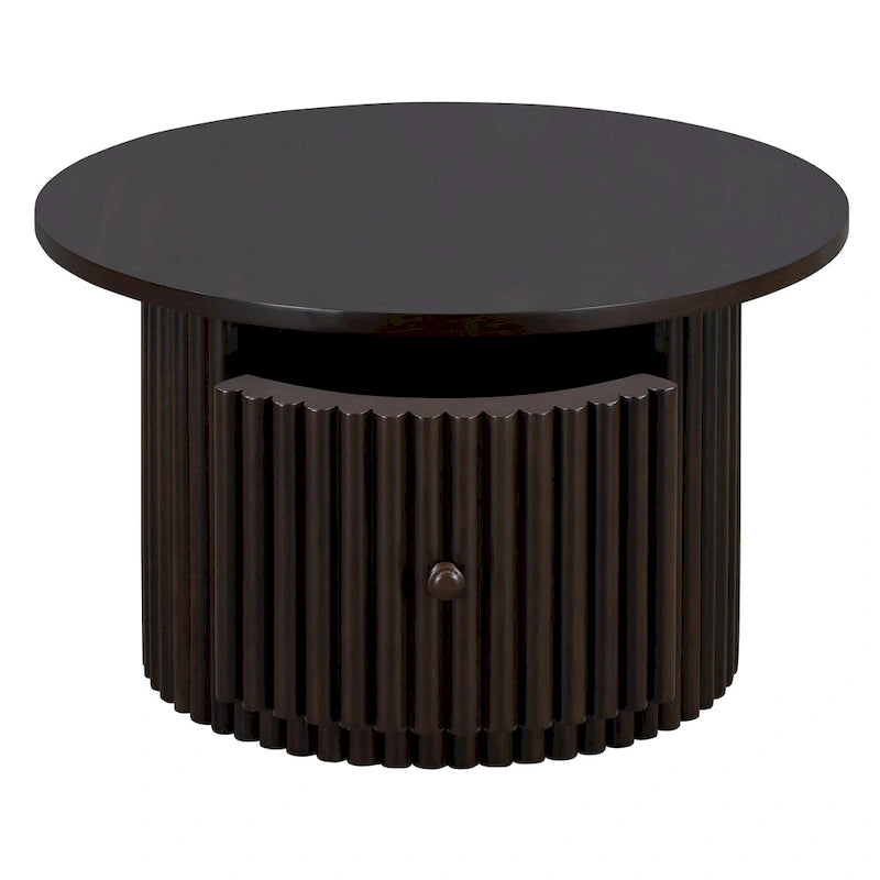 Table basse en MDF de 30,5 cm avec tiroir et piètement à lattes