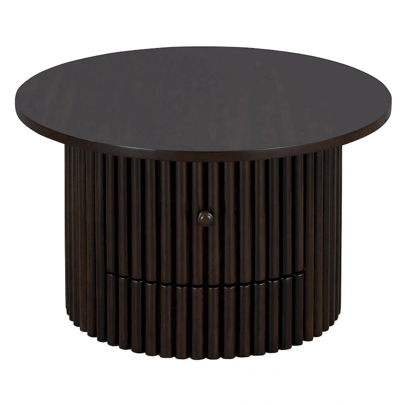 Table basse en MDF de 30,5 cm avec tiroir et piètement à lattes