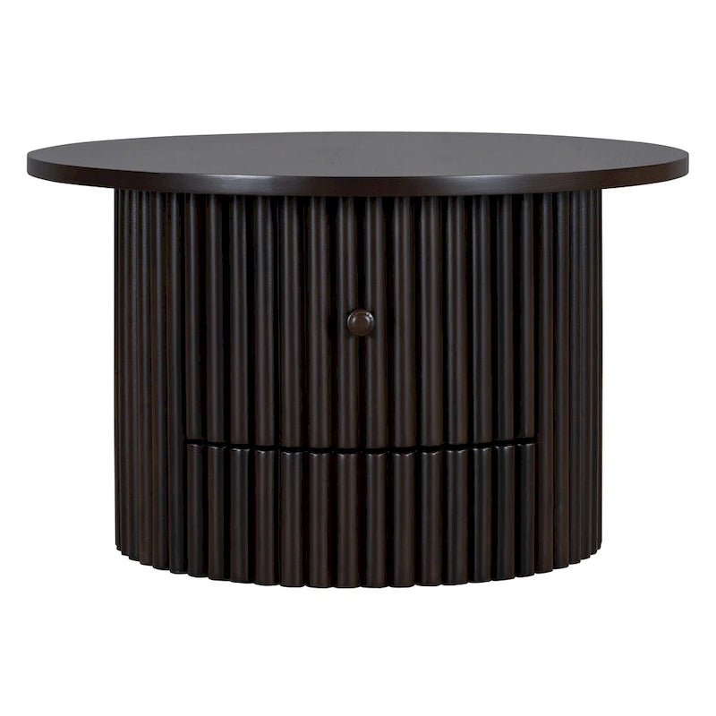 Table basse en MDF de 30,5 cm avec tiroir et piètement à lattes