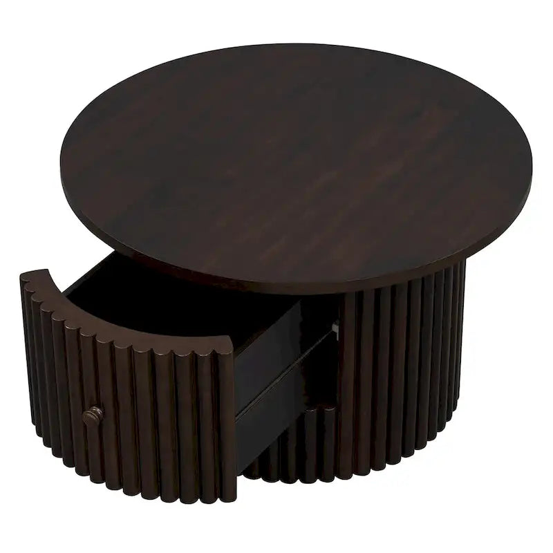 Table basse en MDF de 30,5 cm avec tiroir et piètement à lattes