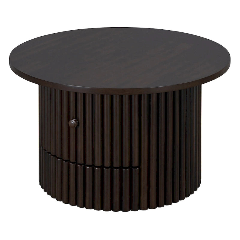Table basse en MDF de 30,5 cm avec tiroir et piètement à lattes