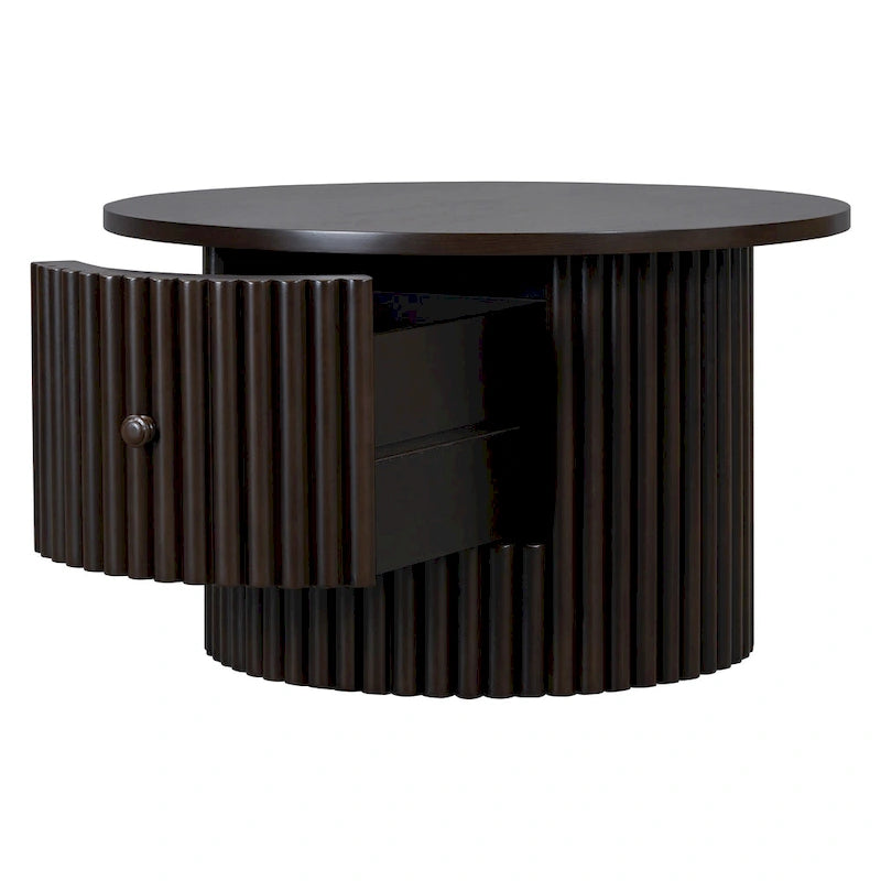 Table basse en MDF de 30,5 cm avec tiroir et piètement à lattes