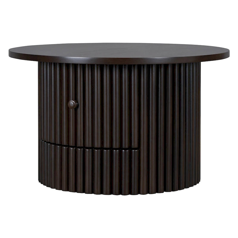 Table basse en MDF de 30,5 cm avec tiroir et piètement à lattes