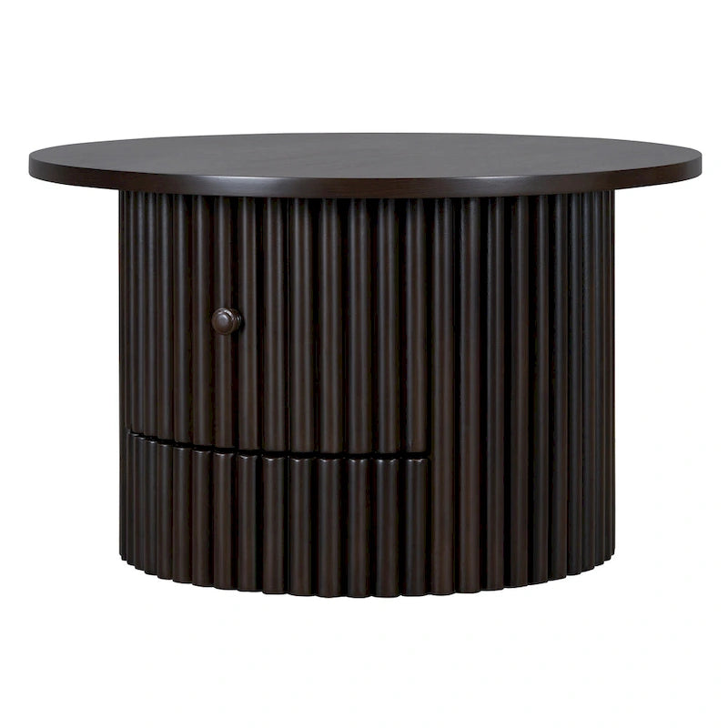 Table basse en MDF de 30,5 cm avec tiroir et piètement à lattes