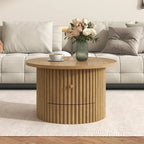 Table basse en MDF de 30,5 cm avec tiroir et piètement à lattes