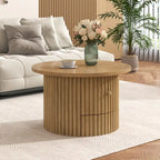 Table basse en MDF de 30,5 cm avec tiroir et piètement à lattes