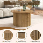 Table basse en MDF de 30,5 cm avec tiroir et piètement à lattes