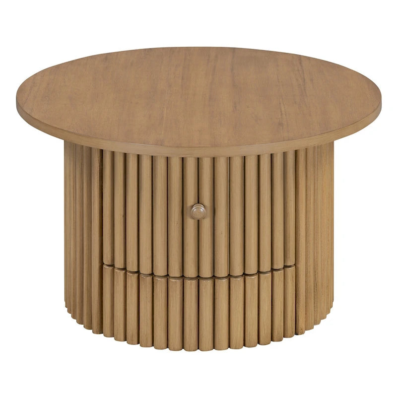 Table basse en MDF de 30,5 cm avec tiroir et piètement à lattes