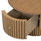 Table basse en MDF de 30,5 cm avec tiroir et piètement à lattes