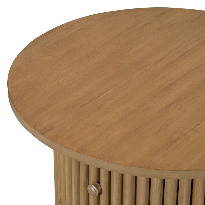 Table basse en MDF de 30,5 cm avec tiroir et piètement à lattes