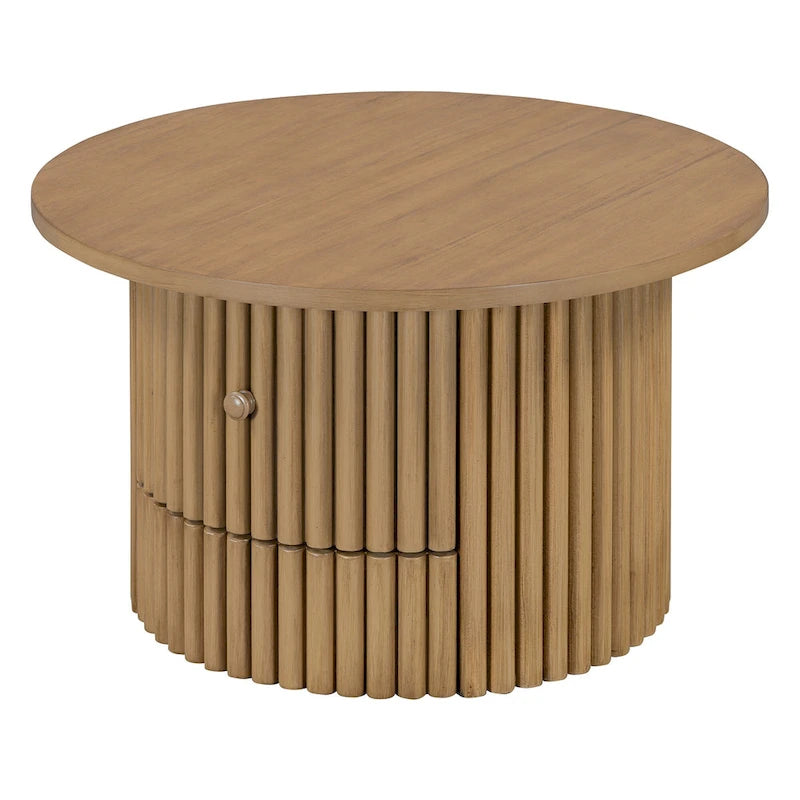 Table basse en MDF de 30,5 cm avec tiroir et piètement à lattes