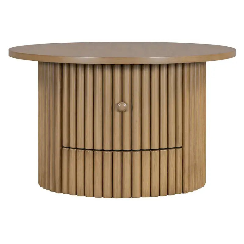 Table basse en MDF de 30,5 cm avec tiroir et piètement à lattes