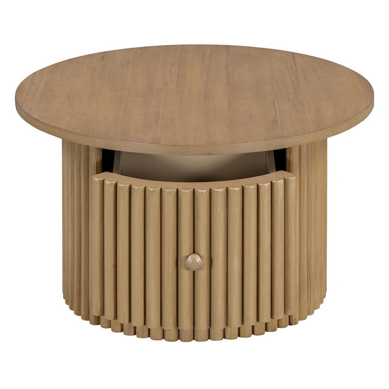 Table basse en MDF de 30,5 cm avec tiroir et piètement à lattes