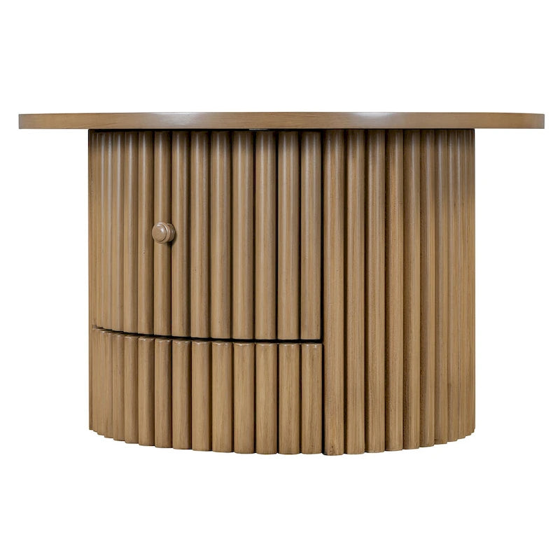 Table basse en MDF de 30,5 cm avec tiroir et piètement à lattes