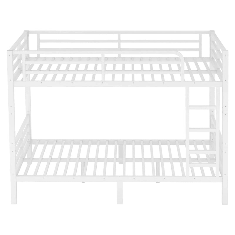Lit superposé en métal pour adolescents et adultes (deux lits simples XL superposés), gain de place, insonorisé, sans sommier, blanc.