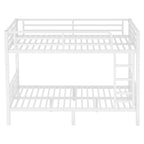 Lit superposé en métal pour adolescents et adultes (deux lits simples XL superposés), gain de place, insonorisé, sans sommier, blanc.